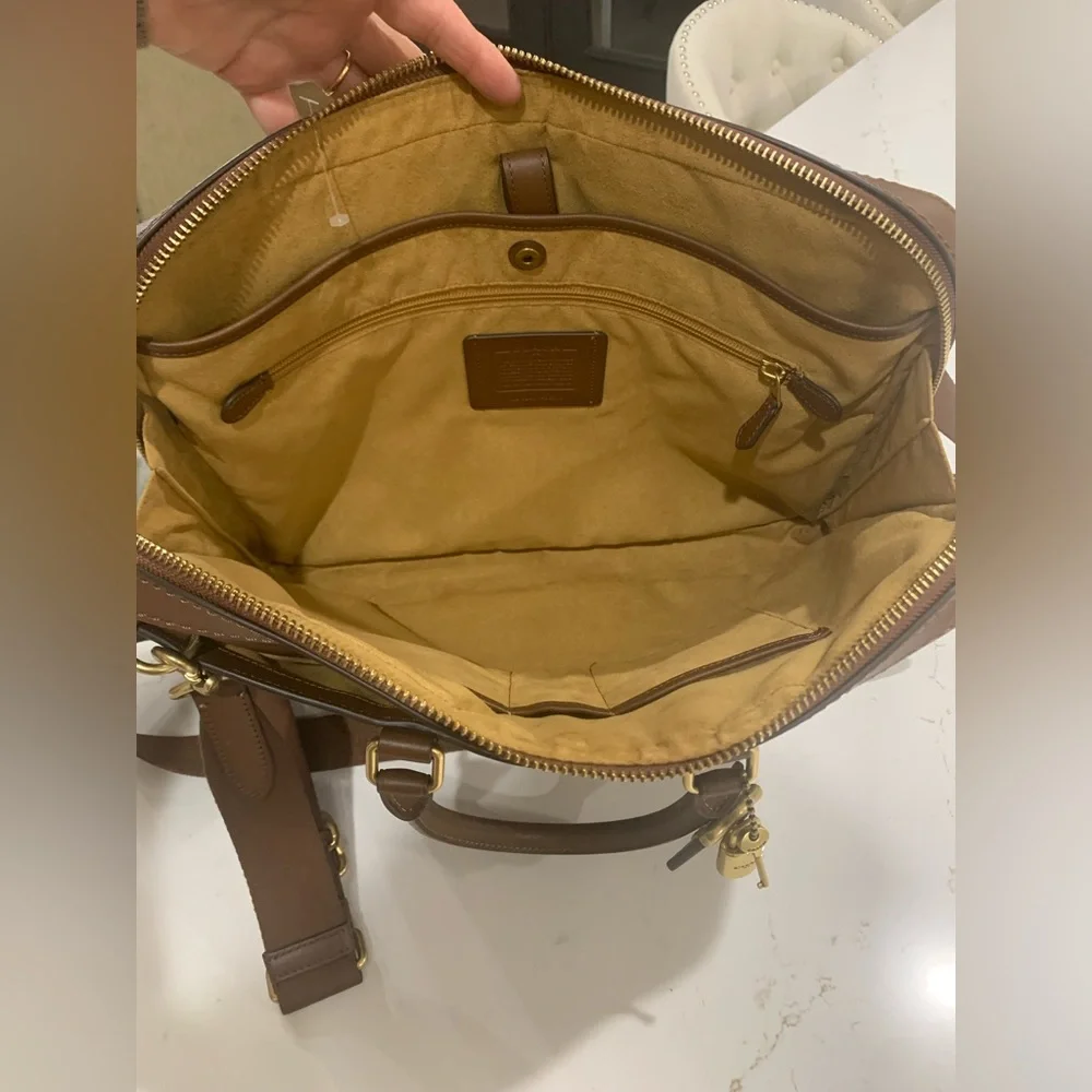COACH Metropolitan Slim Leather Briefcase Bag